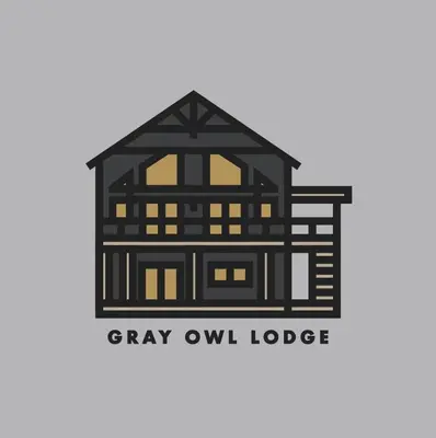 an image of a gray owl lodge logo at Gray Owl Lodge- A Serene Lakefront Retreat on Sleepy Hollow Lake near Hudson NY in Athens