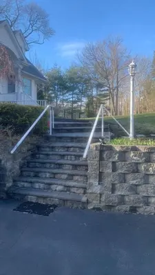 a set of stairs in front of a house at Beautiful Private Room Near Stony Brook University in Stony Brook