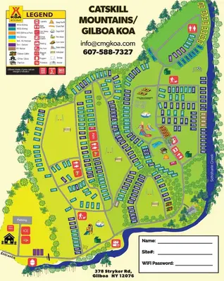 a map of the cattelan mountain clubhouse at Boutique Glamping Dome in the Catskill Mountains in Gilboa