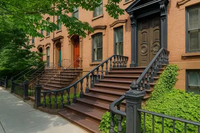 a set of stairs in front of a building at Perfect Downtown Stay Yale Walk Sallys Apizza in New Haven