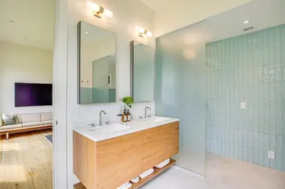 a bathroom with a sink and a mirror at On-Site Sledding! Hudson Valley Winter Escape in Pine Plains