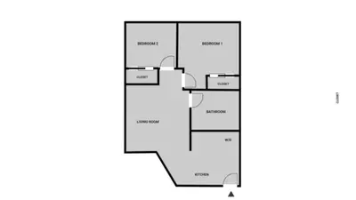 a floor plan of a house at Blueground Alphabet City view nr Tompkins Sq Park NYC-1884 in New York