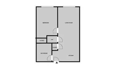 a floor plan of a house with a staircase at Blueground Clinton Hill rooftop nr Fort Greene Park NYC-1979 in Brooklyn