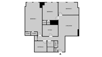a floor plan of a house at Blueground Midtown East view nr UN Plaza NYC-2114 in New York