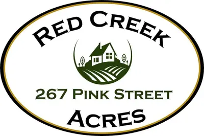 a rendering of a red creek pink street acres logo at Red Creek Acres - Brand New Cooperstown Home in Cooperstown