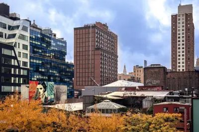 a view of a city with tall buildings at Blueground Chelsea fitness center nr Madison Square Park NYC-390 in New York