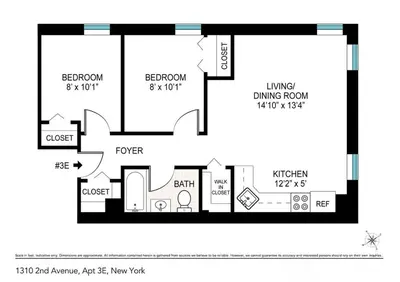 a floor plan of a house at Gorgeous 2 Bedroom Apt in UES in New York