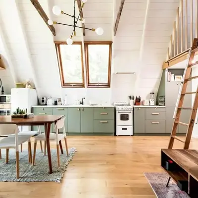 Modern A-Frame Cabin with Loft