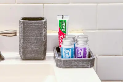 a bathroom sink with a toothbrush and toothpaste at Brooklyn Heights 2BR Secret Retreat in Brooklyn