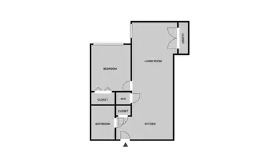 a floor plan of a house at Blueground Downtown Brooklyn rooftop nr Brooklyn Bridge NYC-2186 in Brooklyn