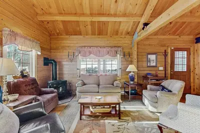 a living room filled with furniture and a fireplace at Chimney Hill Retreat in Wilmington