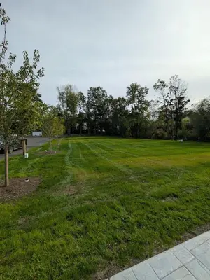 a large grass field with trees in the background at Parkway House Goshen Bed And Breakfast Suite 1 in Goshen