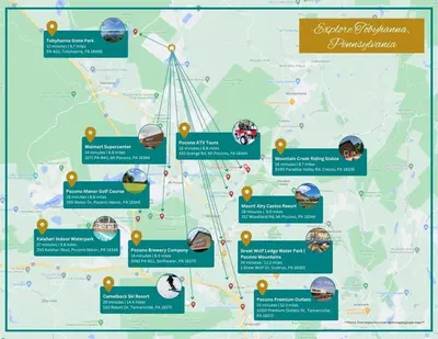 a map of the ferris wheel in philadelphia at Cozy Pocono Retreat in Tobyhanna