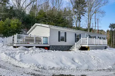 a house in the snow in front of a yard at Hike and Explore! Nature-Centric Hudson Valley Home in Napanoch