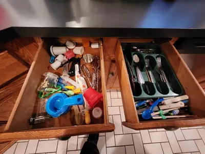 a cupboard filled with lots of kitchen utensils at Eagles Nest Mansion in Montgomery