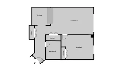 a floor plan of a house at Blueground Hells Kitchen washer nr Times Square NYC-2074 in New York