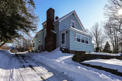 a house with snow on the driveway at Stratford Family Home Near Forest and Historic Sites in Stratford