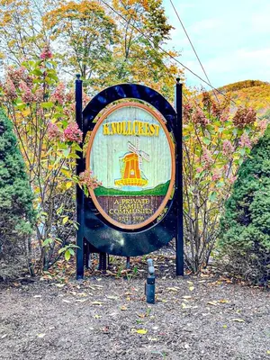 a sign for a hollywoodresist sign in a park at Private, Family-Friendly Home Near Candlewood Lake in New Fairfield