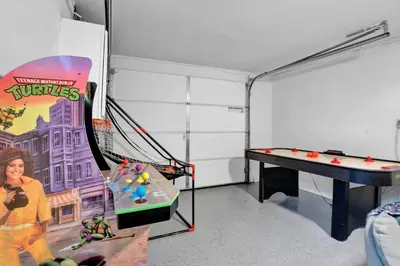 a play room with a ping pong table and a ping pong table at 5 min Shawnee Mountain, Hot tub, Game Rm, 3 Kings in East Stroudsburg