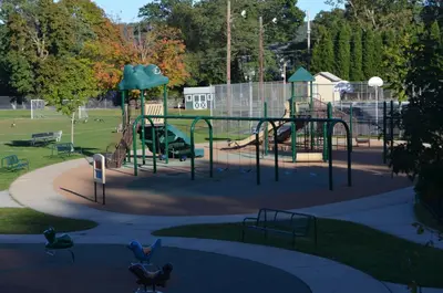 a park with a playground with a slide at Holiday Inn Express Hotel & Suites West Point-Fort Montgomery by IHG in Fort Montgomery
