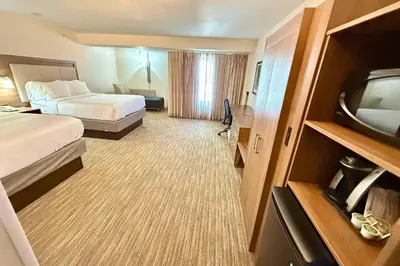 a hotel room with a bed and a television at Country Inn & Suites by Radisson, Downtown Albany New York in Albany