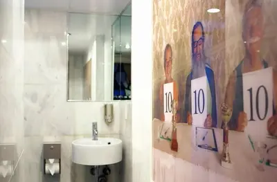 a bathroom with a sink and a mirror at Pod 51 in New York