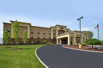 a rendering of the front of a hospital building at Hampton Inn Utica in Utica