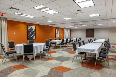 a conference room with tables and chairs in it at Comfort Inn & Suites Hadley - Amherst in Hadley