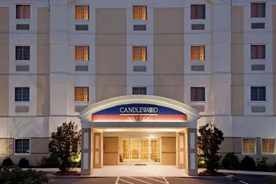 a rendering of the entrance to the grand hotel at Candlewood Suites-West Springfield by IHG in West Springfield