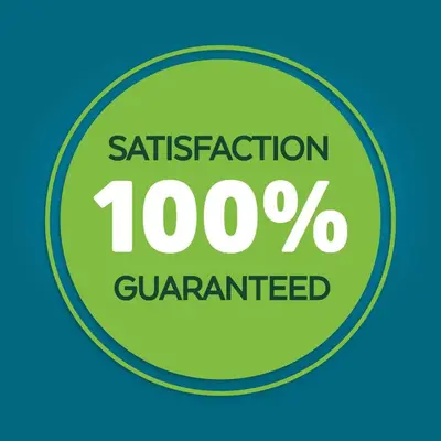 a green satisfaction percent guaranteed sign in a circle at La Quinta Inn & Suites by Wyndham Clifton Park Saratoga Area 1749 Route 9 in Clifton Park