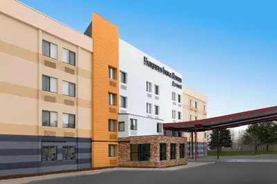 a rendering of the front of a hospital building at Fairfield Inn & Suites by Marriott Albany East Greenbush in East Greenbush