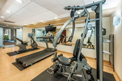 a gym with treadmills and elliptical machines at Comfort Inn & Suites East Hartford - Hartford in East Hartford