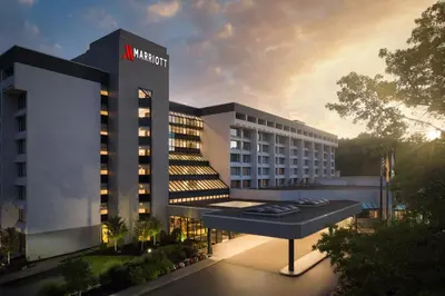 a rendering of a mgm hotel at sunset at Hanover Marriott in Whippany