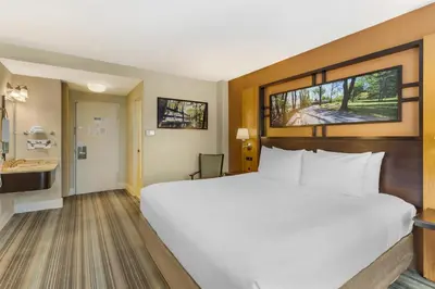 a hotel room with a large bed and a window at Best Western Queens Gold Coast in Queens