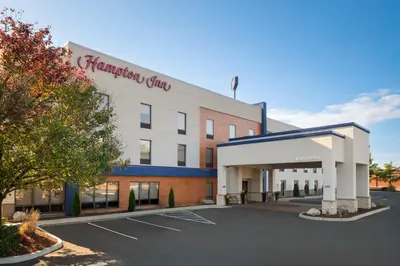 a rendering of the front of the hammond city hospital at Hampton Inn Chicopee - Springfield in Chicopee