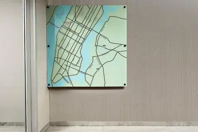 a painting is hanging on a wall in a room at TownePlace Suites by Marriott New York Manhattan/Times Square in New York