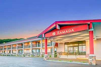 a rendering of the front of a hotel at Ramada by Wyndham Rockaway in Rockaway