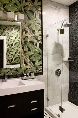 a bathroom with a sink and a shower at The Litchfield Inn in Litchfield