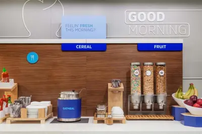 a grocery store with food items on a shelf at Holiday Inn Express Poughkeepsie by IHG in Poughkeepsie