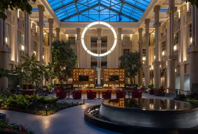 a view of therium of a hotel with a large lobby at Hyatt Regency Greenwich in Greenwich