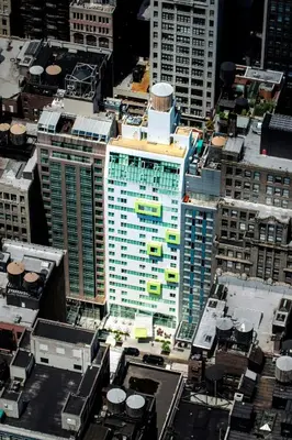 an overhead view of a city with tall buildings at SpringHill Suites by Marriott New York Midtown Manhattan/Fifth Avenue in New York