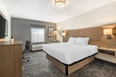 a hotel room with a large bed and a television at Best Western Manchester in Manchester