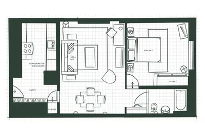 a floor plan of a bathroom with at The Bayard in New York