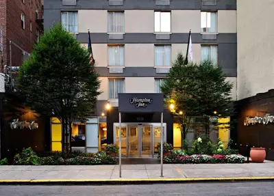 a hotel with the entrance to a building at Hampton Inn Manhattan Chelsea in New York