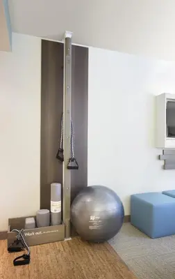 a room with a pilates ball on the floor at EVEN Hotel Norwalk by IHG in Norwalk