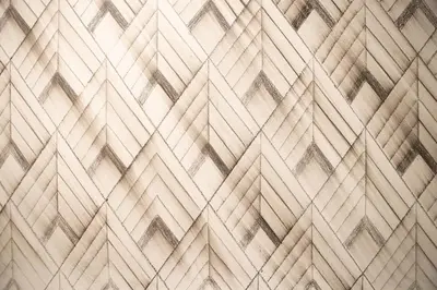 a close up of a white fabric with a geometric pattern at The Surfside Hotel in Stratford