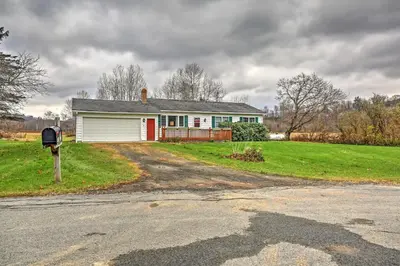 a house with a mailbox in front of a road at Serene Retreat - 7 Mi to All Star Village in Otego