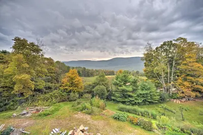 an overhead view of a field with trees at Manchester Center Home with Green Mtn Views! in Manchester Center
