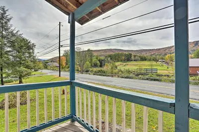 a view from the porch of a house with a view of the road at Catskills House 1 Mi to Windham Mountain Resort! in Windham