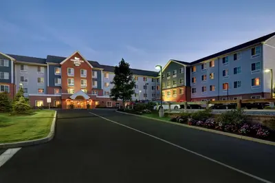 an empty street in front of a building at Homewood Suites by Hilton Hartford / Southington CT in Southington